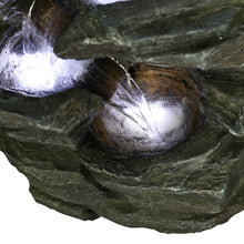 Load image into Gallery viewer, 31” Showering Garden Waterfall with LED Resin Outdoor Fountains for Garden
