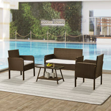 Load image into Gallery viewer, U_Style 4 Piece Rattan Sofa Seating Group with Cushions, Outdoor Ratten sofa
