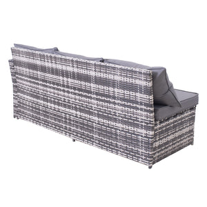 7 people outdoor rattan corner sofa, glass table