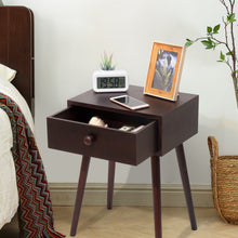Load image into Gallery viewer, Mid Century Modern Nightstand with 1 Drawer,Brown
