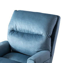Load image into Gallery viewer, Velvet Fabric Recliner ArmChair and Ottoman Set - Blue
