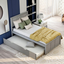Load image into Gallery viewer, Platform Bed with Twin Size Trundle, Twin Size Frame, Gray (New)
