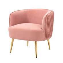 Load image into Gallery viewer, Velvet Accent Upholstered Chair, Living Room Chair, Modern Reception Arm Chair with Golden Legs for Bedroom Reading Room

