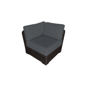 6 Piece Rattan Sectional Seating Group with Cushions (Color:DARK BROWN)