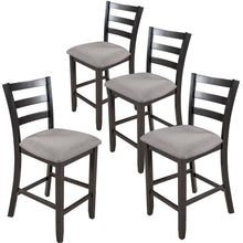 Load image into Gallery viewer, TREXM Set of 4 Wooden Counter Height Dining Chair with Padded Chairs, Espresso
