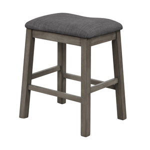 TOPMAX 3 Piece Square Dining Table with Padded Stools, Table Set with Storage Shelf,Dark Gray