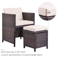 Load image into Gallery viewer, U_Style 9 Piece Rattan Conversation Set with Cushions, Patio Rattan Dining Set
