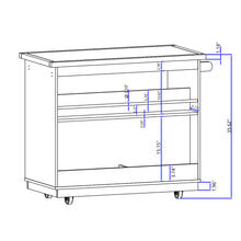 Load image into Gallery viewer, Kitchen Cart Rolling Mobile Kitchen Island Solid Wood Top, Kitchen Cart With 2 Drawers,Tableware Cabinet（White）
