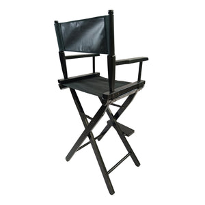 Casual Home Director\\\'s Chair , Black Frame/Black Canvas，Suitable for adults, foldable style， 2pcs/set populus