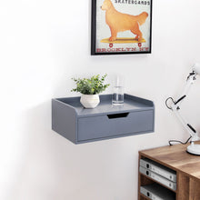 Load image into Gallery viewer, Wooden End Table, Floating Shelf Side Table with Storage Drawer, 2PCS
