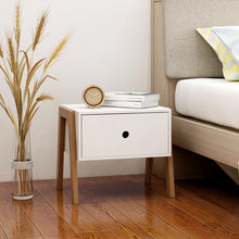 Load image into Gallery viewer, Bamboo wood frame bedside table White
