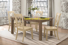 Load image into Gallery viewer, Casual Buttermilk Finish Chairs Set of 2 Pine Veneer Transitional Double-X Back Design Dining Room Chairs
