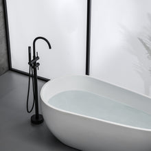 Load image into Gallery viewer, TrustMade Double Handle Freestanding Tub Filler with Handshower, Matte Black - R01

