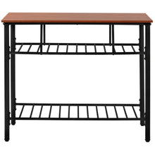 Load image into Gallery viewer, TOPMAX Rustic Farmhouse Counter Height Dining Kitchen Kitchen Island Prep Table, Kitchen Storage Rack with Worktop and 2 Shelves, Brown
