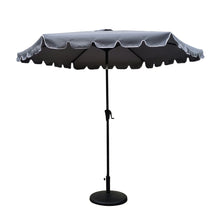Load image into Gallery viewer, 9 Feet Pole Scalloped Umbrella with Carry Bag, Gray
