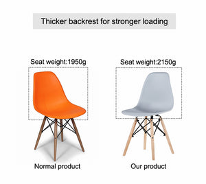 Light Gray simple fashion leisure plastic chair environmental protection PP material thickened seat surface solid wood leg dressing stool restaurant outdoor cafe chair set of 1