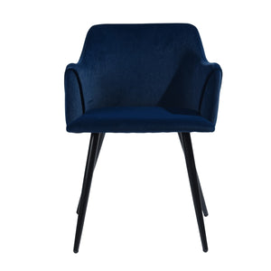 Velvet Arm Chair (Set of 2) - Dark Blue
