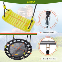 Load image into Gallery viewer, 3 in 1 Metal Swing Set for Backyard, Heavy Duty A-Frame, Height Adjustment
