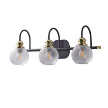 Load image into Gallery viewer, 3 Light Modern Bathroom Vanity Light Fixture, Black Vanity Lights Fixture,Wall Sconces with Clear Glass Shades for Indoor Hallway Living Room Bathroom Over Mirror
