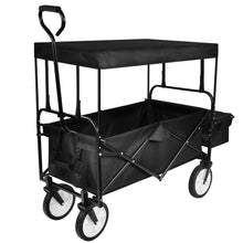 Load image into Gallery viewer, YSSOA Heavy Duty Folding Portable Hand Cart with Removable Canopy, 8&#39;&#39; Wheels, Adjustable Handles and Double Fabric for Shopping, Picnic, Beach, Camping
