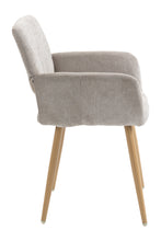 Load image into Gallery viewer, Fabric Upholstered Side Dining Chair with Metal Leg(Beige fabric+Beech Wooden Printing Leg),KD backrest
