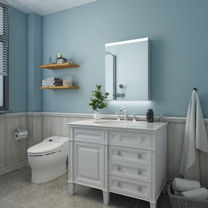 24\'\'x 30\'\'LED Lighted Bathroom Medicine Cabinet with Mirror, Surface Lighted Medicine Cabinet,Dimmable,Adjustable Shelves,Intelligent Switch Medicine Cabinet, Aluminum Frame, Left opening door
