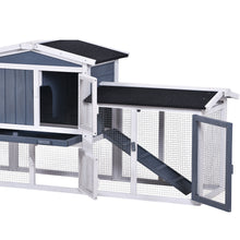 Load image into Gallery viewer, TOPMAX Rabbit Hutch Wood House Pet Cage Chicken Coop for Small Animals, Gray+White
