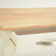 Load image into Gallery viewer, Kitchen Island &amp; Kitchen Cart, Rubber Wood Top, Mobile Kitchen Island with Two Lockable Wheels, Simple Design for Easy Storing and Fetching, Two Drawers Give Unique Storage for Special Utensil.
