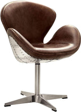 Load image into Gallery viewer, ACME Brancaster Accent Chair (1Pc) in Retro Brown Top Grain Leather &amp; Aluminum 96553
