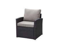 Load image into Gallery viewer, 6-Piece Outdoor PE Rattan Sofa Set Patio Garden Wicker Dining and Coffee Sofa-Dark Brown
