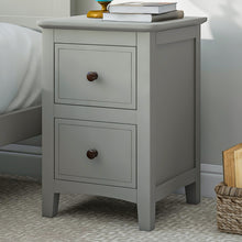 Load image into Gallery viewer, 2 Drawers Solid Wood Nightstand End Table, Gray
