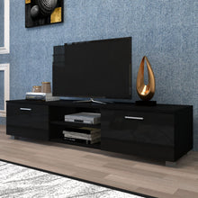 Load image into Gallery viewer, Black TV Stand for 70 Inch TV Stands, Media Console Entertainment Center Television Table, 2 Storage Cabinet with Open Shelves for Living Room Bedroom
