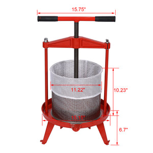 Stainless Steel Fruit and Wine Press 3.69gallon/14L