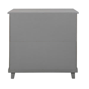 Modern Bedroom Nightstand with 3 Drawers Storage , Gray