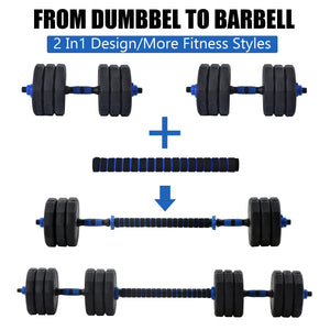 (Total 58lbs, 29lbs each) Adjustable Dumbbell Barbell Weight Pair TOTAL 58 LBS, Dumbells weights Set, Free Weights Dumbbells 2 in 1 sets with connector, Adjustable Weights Dumbbells Set for Home Gym