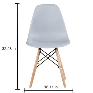 Light Gray simple fashion leisure plastic chair environmental protection PP material thickened seat surface solid wood leg dressing stool restaurant outdoor cafe chair set of 1