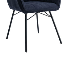 Load image into Gallery viewer, Hengming Dining Chairs, Modern Dining Room Chair  Tufted Accent Chair with Metal Legs for Living Room(Dark Blue)
