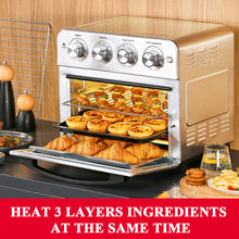 Load image into Gallery viewer, Geek Chef Air Fry Oven, Countertop Toaster Oven, 3-Rack Levels, 16 Preset Modes, Stainless Steel (23Qt 1700W)
