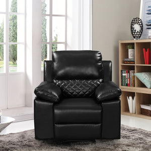 Welike Modern Design Black Air Leather and PVC Manual Recliner Chair Home Theater Seating for Bedroom & Living Room