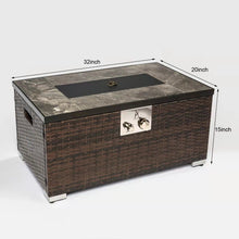 Load image into Gallery viewer, Outdoor Fire Table  Gas Fire Pit Rattan gas fire table, 40,000BTU  gas fire table with tile tabletop
