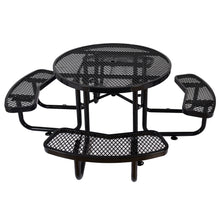 Load image into Gallery viewer, Round Outdoor Steel Picnic Table 46&quot; black ,with umbrella pole
