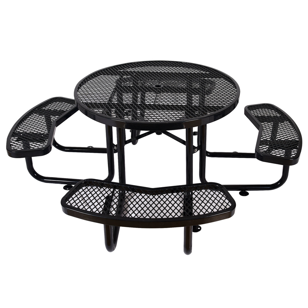 Round Outdoor Steel Picnic Table 46