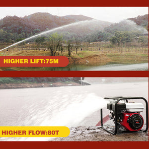 ZEMANOR Gas Water Pump 7HP Transfer 1.5'' Irrigation Fire Fighting Hi-Flow