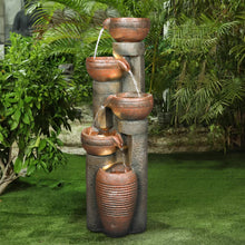 Load image into Gallery viewer, 5-Tier Relaxing Outdoor Garden Water Fountain Decor for Contemporary Design
