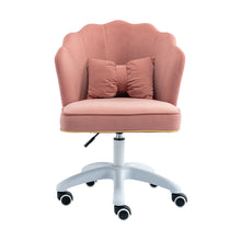 Load image into Gallery viewer, Hengming Desk Chair Fabric Task Chair Home Office Chair Adjustable Swivel Rolling Vanity Chair with Wheels for Adults Teens Bedroom Study Room, Pink
