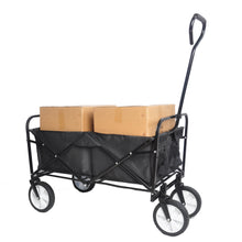 Load image into Gallery viewer, Folding Wagon Garden Shopping Beach Cart (Black)
