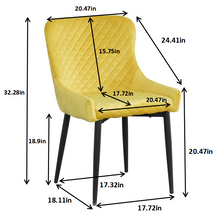Load image into Gallery viewer, Cheap modern dining room furniture metal tube legs fabric yellow dining chair(set of 2)
