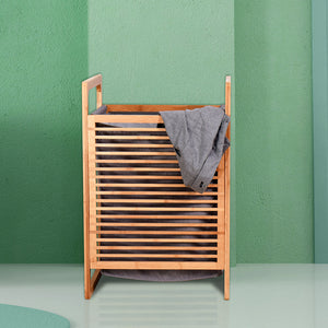 Bathroom Laundry Basket Bamboo Storage Basket with 2 Bamboo Handles 15.74 x 13.78 x 23.82 inch