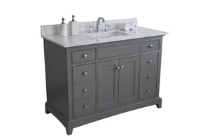 Montary 49"x 22" bathroom stone vanity top carrara jade  engineered marble color with undermount ceramic sink and 3 faucet hole with backsplash