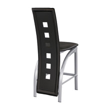Load image into Gallery viewer, Set of 2pc Modern Style Counter Height Chairs Metal Base and Leather Upholstered Back
